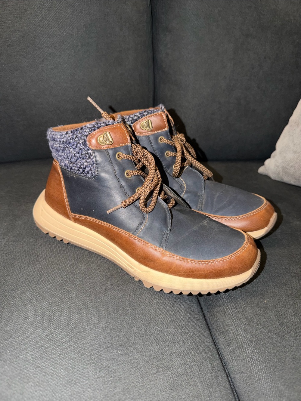 Sporto Women's The Original Duck Boot Ankle Size 8.5 Brown/Blue Waterproof